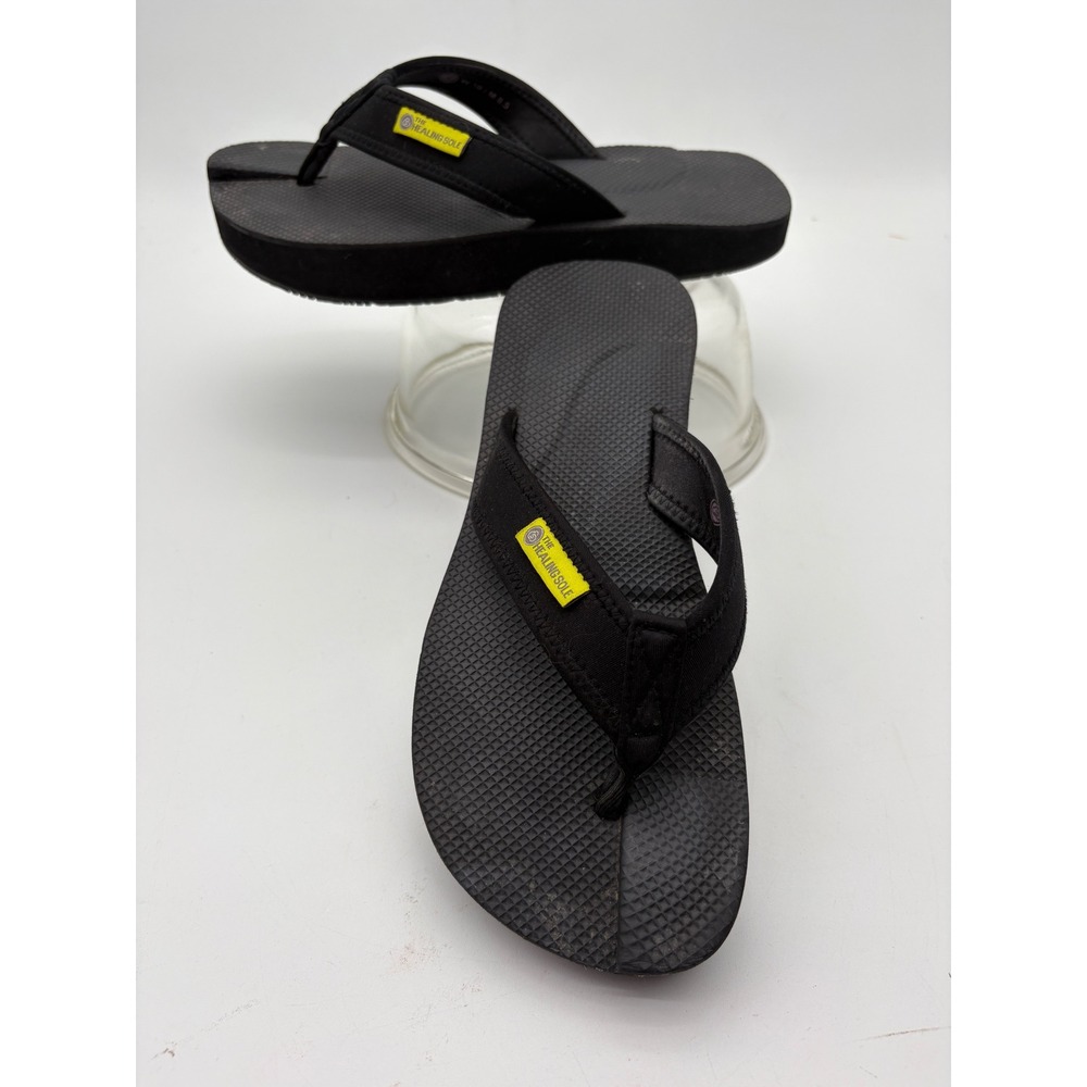 The Healing Sole Palmer Black Recovery Flip Flops Mens 8.5 Womens 10 Orthopedic